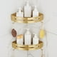 thumbnail image 4 of Rincón de baño estante triangular inodoro rack organizador drenaje ahorro de espacio perforador / punzonado con soporte de baño con perchas de oro Inevent HA011416-03B, 4 of 6