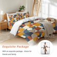 thumbnail image 7 of Mid Century Bedding Duvet Cover Set Full 4 Pieces Orange Brown Beige Blue Abstract Retro Geometric Modern Bedding Set with Zipper Closure,1 Comforter Cover 86x86 Inches 1 Flat Sheet & 2 Pillow Cases, 7 of 7