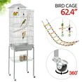 thumbnail image 4 of Alden Design 62.4" H Rolling Mid-Size Metal Bird Cage with Perches, Light Gray, 4 of 10