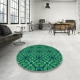 thumbnail image 4 of Ahgly Company Machine Washable Indoor Round Transitional Spring Green Area Rugs, 3' Round, 4 of 7