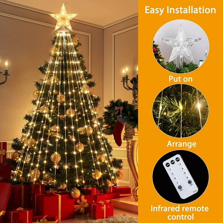 Brightown LED Christmas Cone Tree Light with Star Topper, 6ft 265 LED  Outdoor Lightshow Christmas Tree with 8 Modes Remote, Dimmable Artificial Christmas  Tree for Porch Yard Patio Indoor Decorations 