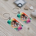 thumbnail image 4 of Funny Watercolor Adorable German Shorthaired Pointer Peeking Through Torn Paper Effect Stainless Steel Keychain GSP Lover Dog Gift Collar Charm Tag Keyring - 00026, 4 of 5
