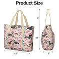 thumbnail image 3 of Tote Bag for Women - Dachshund and Flower Shoulder Bag - Large Utility Work Duffle Bag with Zipper Handbag for Travel, Work, Sprots, 3 of 5