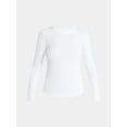 thumbnail image 7 of No Boundaries Ribbed Crewneck Tee with Long Sleeves, 1 or 2-Pack, Women's & Women's Plus XXS-XXL, 7 of 7