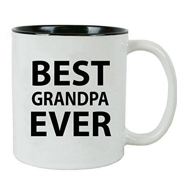 Best Grandpa Ever 11 oz White Ceramic Coffee Mug (Black) with Gift Box