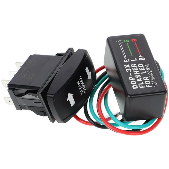 Milisten Turn Signal Rocker Switch with LED Relay for ATV, RV, Pickup Truck, Off-Road Vehicle Replacement Part
