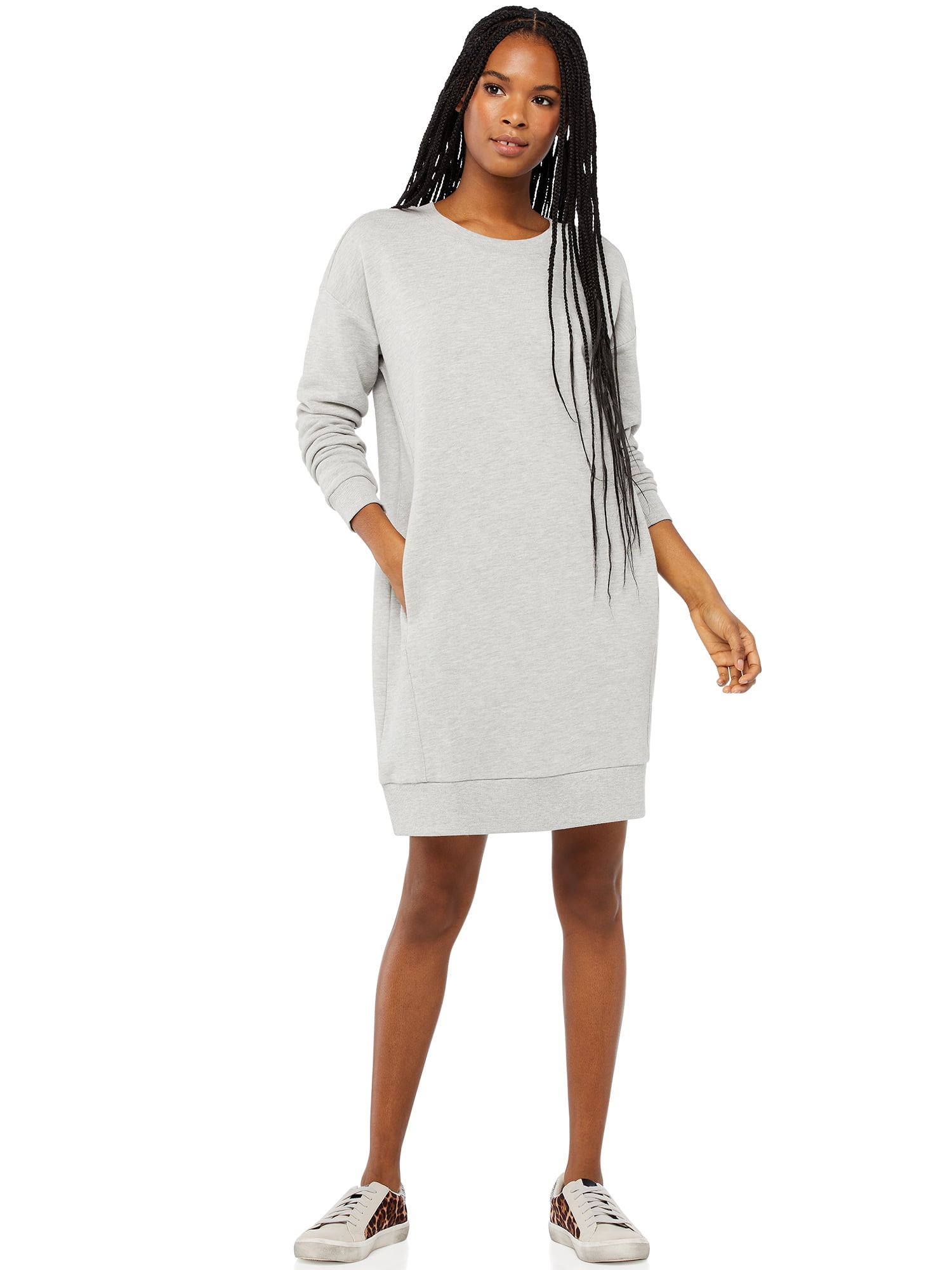 Scoop Women's Sweatshirt Dress - Walmart.com