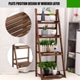 thumbnail image 2 of 3 Tier Folding Wooden Flower Stand Plant Display Stand Nature Plant Shelf for Living Room Balcony Patio Yard Indoors & Outdoors, 2 of 20