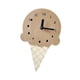 thumbnail image 5 of Mini reloj de pared con diseño de helado, silencioso, minimalista y elegante. Marrón, 5 of 9