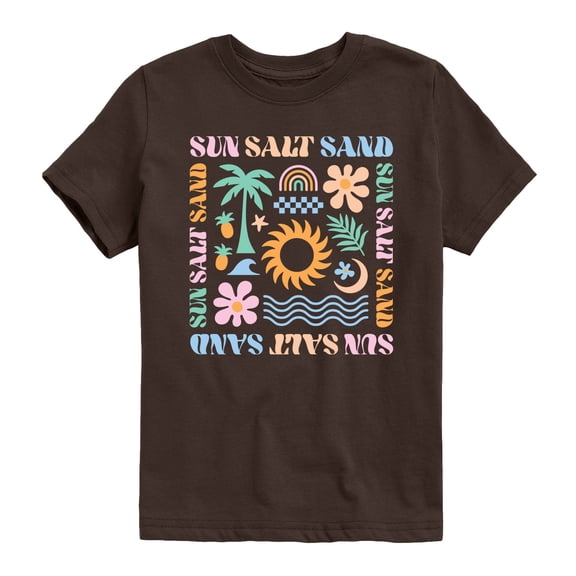 Instant Message - Sun Salt Sand Icons - Youth Boys Short Sleeve Graphic T-Shirt