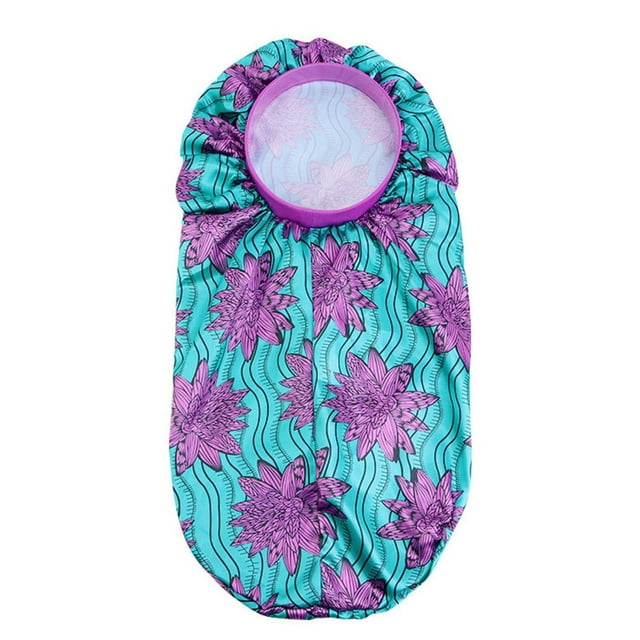 MesaSe Elastic Band Hair Bonnet Bright Color Head Cover African Print Extra Long Bonnet Hair Care