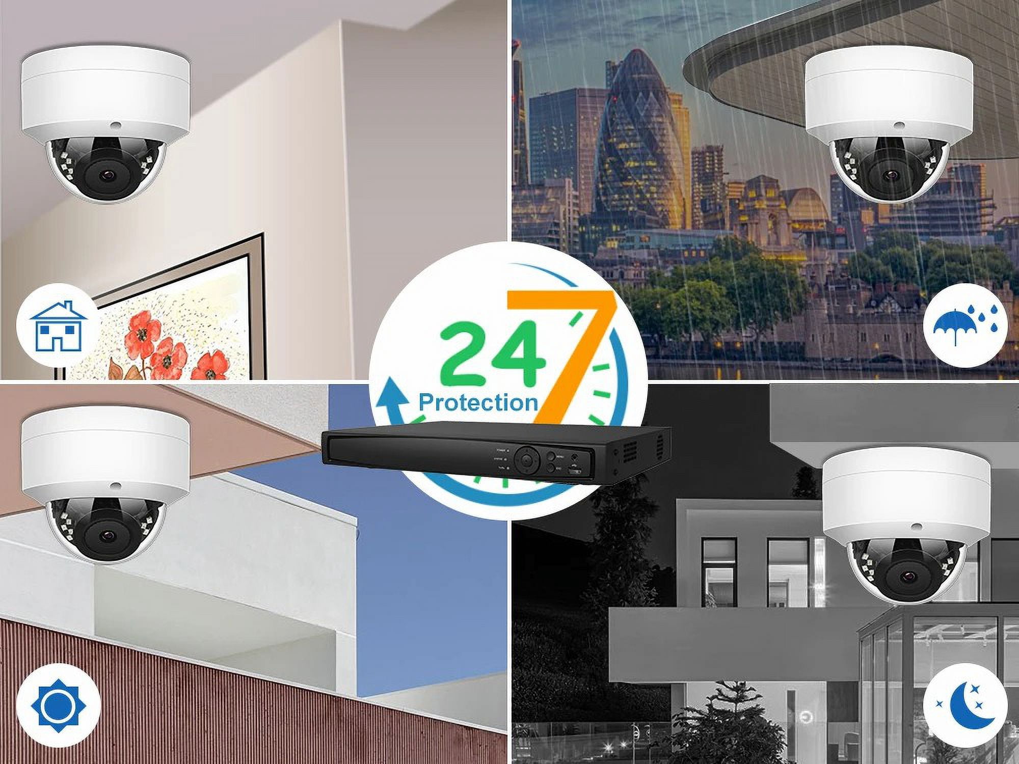 Anpviz 5MP PoE IP Dome Camera with Audio/Mic, IP Security Camera Outdoor or Indoor, IR Night Vision, IP66 Waterproof, 2.8mm Lens, 24/7 Recording, AI Human Detection（2PC）
