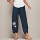 thumbnail image 1 of WILLBEST Pantalones Casuales de Mujer con Cintura Elástica y Estampado Floral, Diseño de Pierna Ancha para Un Uso Diario Cómodo. Grande, 1 of 2