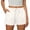 White #38, variant on Vamuko Cotton Linen Bermuda Shorts for Women Lightweight Summer Beach Shorts with Pockets Drawstring Waist Boho Lounge Short Gray S