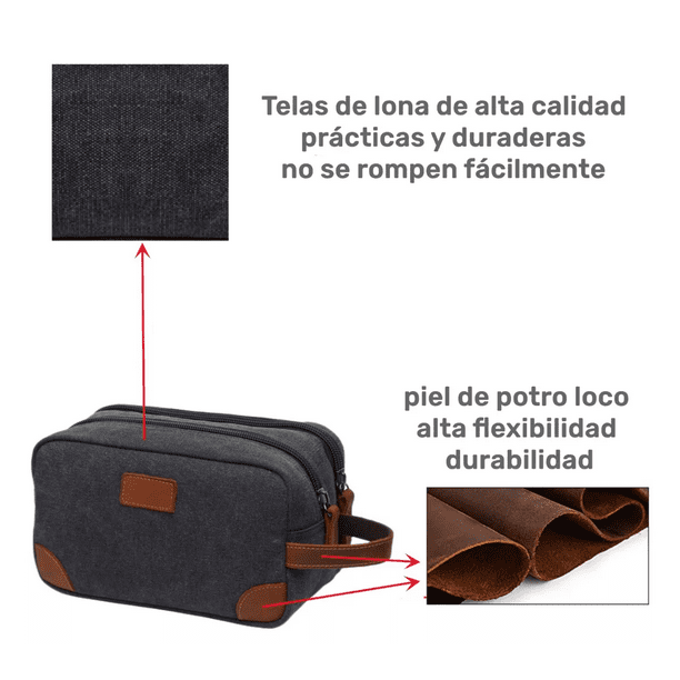 Bolsa Sobaquera Neceser Para Hombre De Viaje, negro Bodega