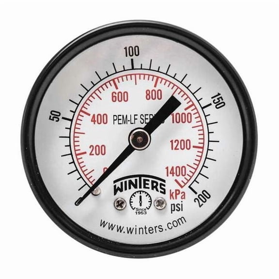 Winters Gauge,Pressure,2in.,0 to 200 psi PEM1410LF