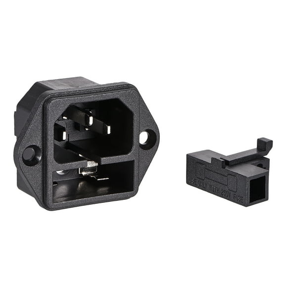 C14 Panel Mount Plug Adapter AC 250V 10A 3 Pins IEC Inlet Module Plug Power Connector Socket  Straight