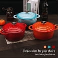 thumbnail image 6 of Ruba Enameled Cast Iron Dutch Oven with Self Basting Lid; Enamel Coated Cookware Pot 3QT - Gradated Red, 6 of 6