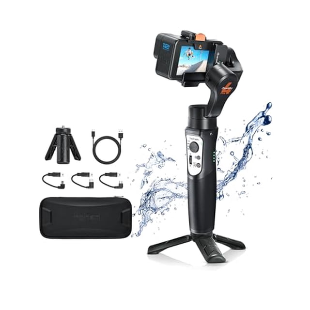 3 Axis Gimbal Stabilizer for Gopro Hero 13/12/11/10/9, Handheld Stabilizer for Gopro for Video Recording, IPX4 Waterproof, Bluetooth Control, Compatible with Osmo Camera, Insta360, hohem iSteady Pro4