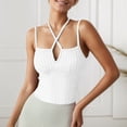 thumbnail image 2 of Camiseta sin mangas con doble tirante acanalada para mujer: prenda informal para el verano, corte corto, tejido elástico suave, lavable a máquina., 2 of 5