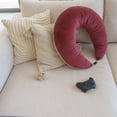 thumbnail image 6 of Valari Seated Support Pillow For Crafting, Gaming, Reading and Post Surgery. Premium Edition, two tone, piping, metal clips in velvet or suede material, 6 of 7