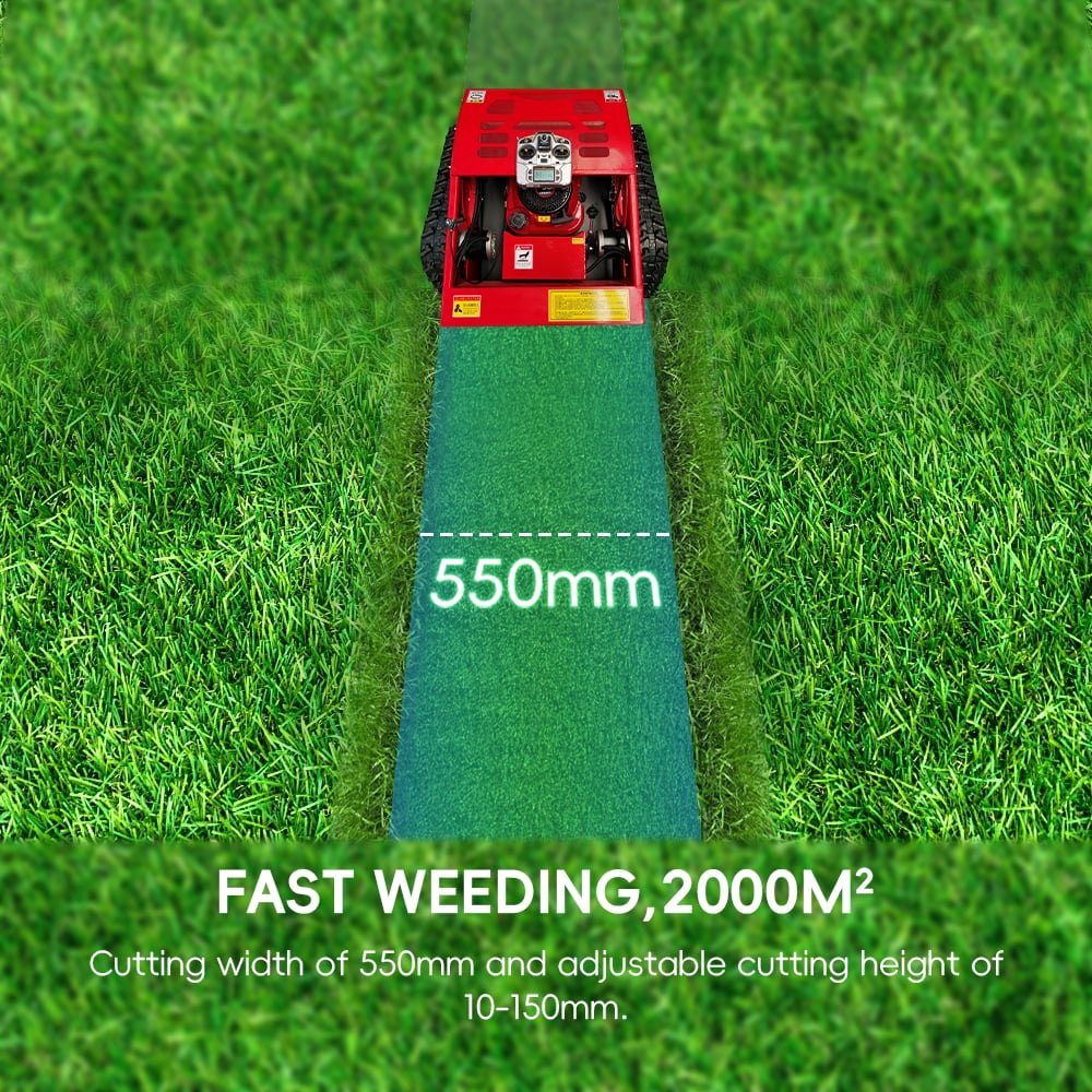 Gasoline Lawn Mower 550mm Grass Cutting Robot Gasoline Mower with Remote Control for Lawns Wasteland