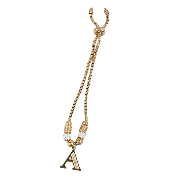 Pulsera Con Inicial De Letra, Pulsera Con Letra A, Color Dorado, Detalles Ricos Para Salidas