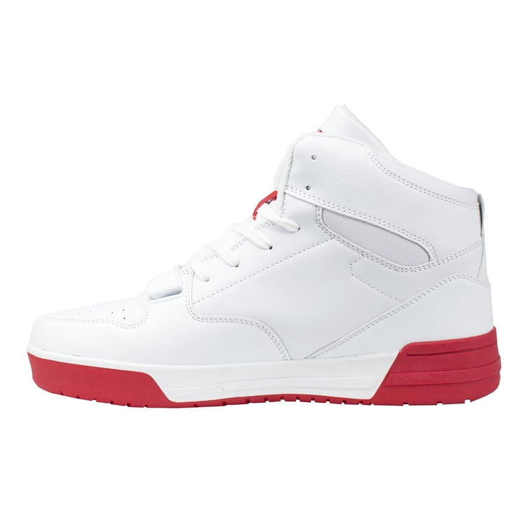 Ecko Unltd. High Top Basketball Sneaker - White/Red Leather  display picture 1