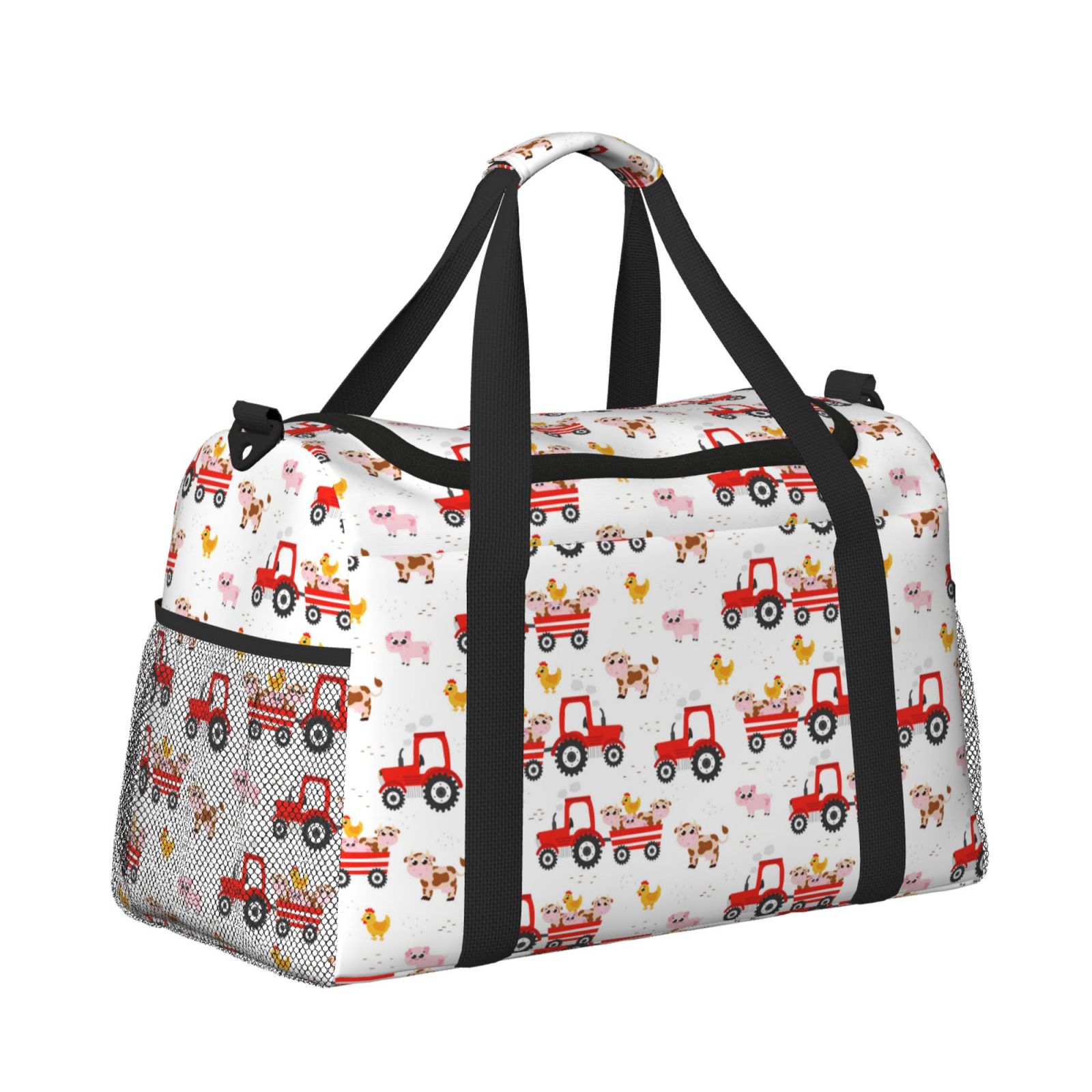 Fuzoiu Tractor With Farm Animals Print Travel Duffle Bag,Carry On Tote Bags,Duffel Bag,Sport Gym Bag, Hospital Bag for Labor and Delivery, Overnight Bag,Luggage Bag
