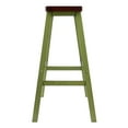 thumbnail image 3 of Satori Saddle Seat Bar Stool, Rustic Green and Walnut Finish, 3 of 4