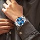 thumbnail image 5 of Reloj luminoso de acero inoxidable para hombre, reloj de pulsera de cuarzo resistente al agua con reloj moderno a juego para pareja, regalo para él, reloj de cuarzo de acero inoxidable, 5 of 5