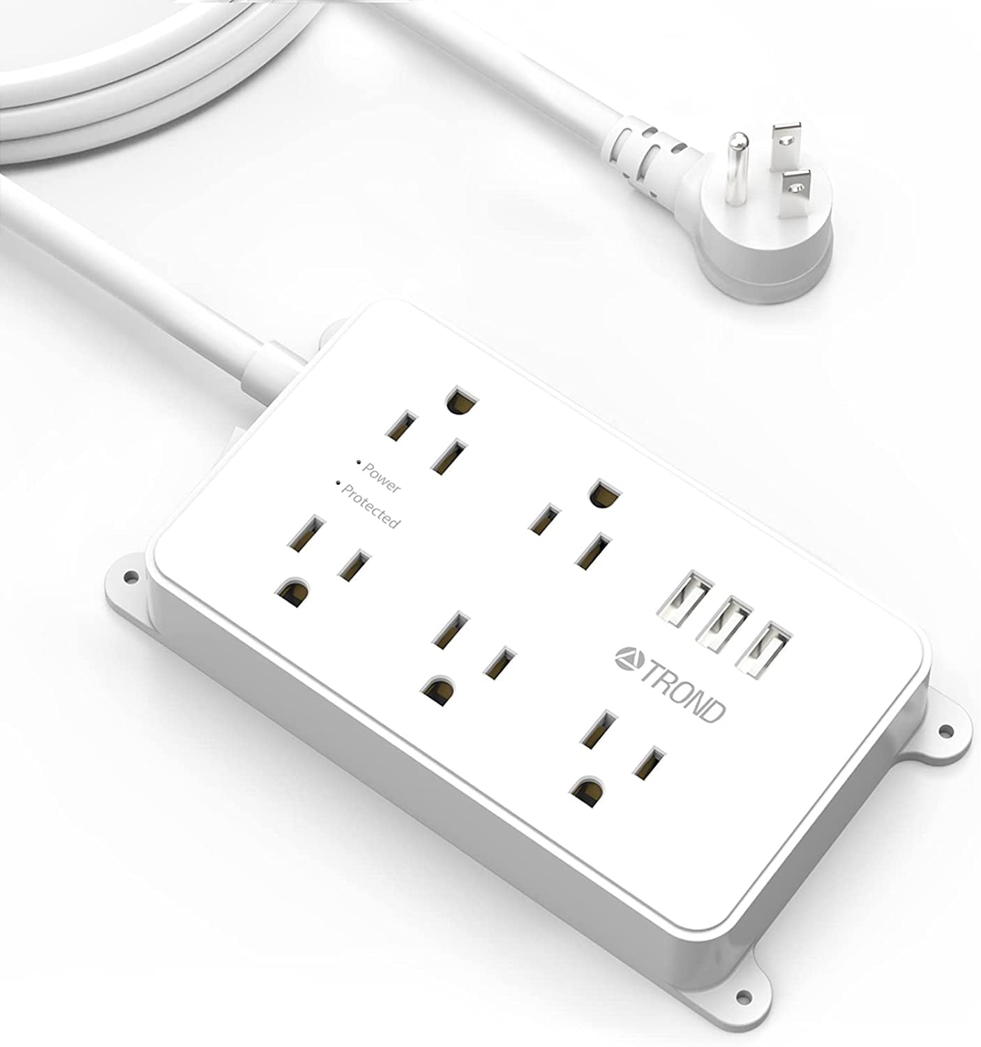 TROND Surge Protector Power Strip with USB, 10ft Long Extension Cord