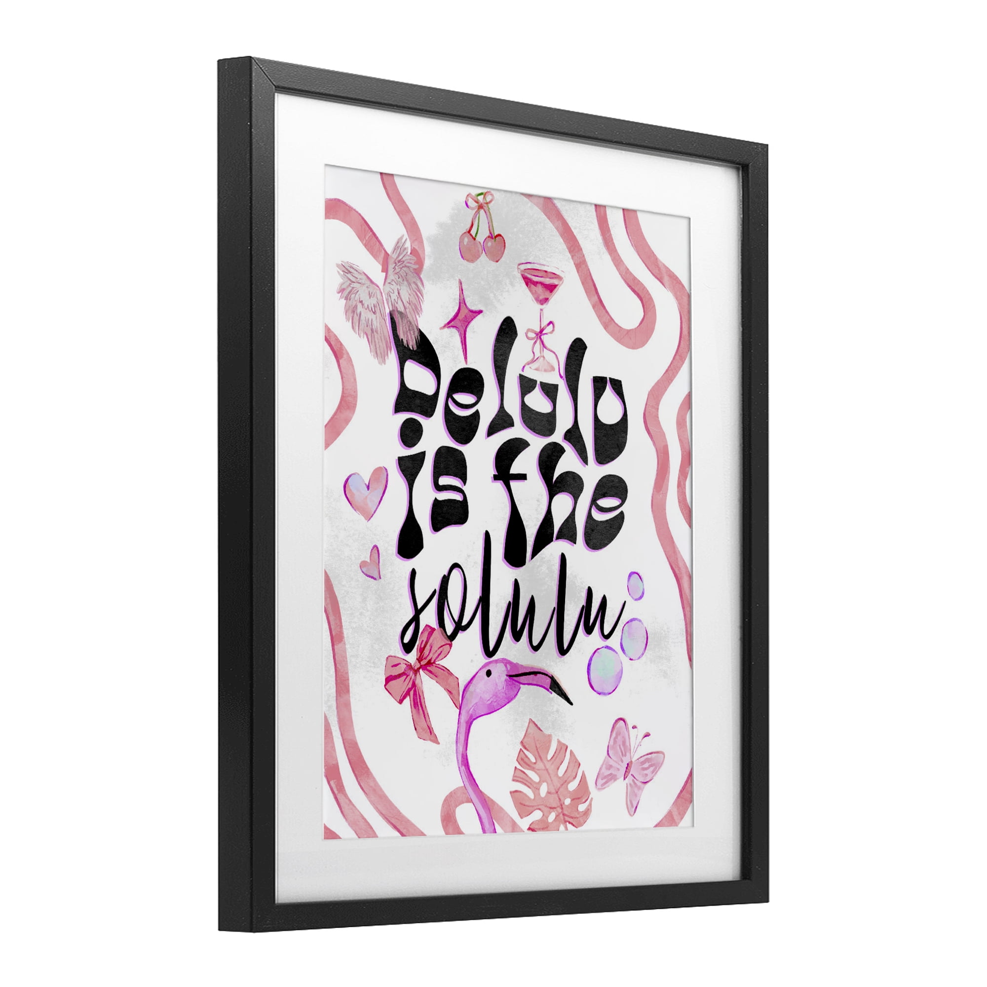 Stupell Industries Delulu Is The Solulu Black Framed Print Under Glass, design by Ziwei Li