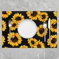 thumbnail image 2 of Sunflower Place Mats Set of 4 Sunflowers Table Mats with Yellow Flower Placemats 12x18, Chic Floral Wipeable Meal Mats Botanical Nature Anti-Slip Mats for Teen Girls Women Indoor Outdoor Home Party, 2 of 4
