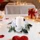 thumbnail image 5 of Corona De Velas De Plástico Con Rosas Simuladas Corona de rosas artificiales de seda blanca para candelabros y decoración de velas, para bodas, fiestas y reuniones del 14 de febrero (1 unidad) JASKFLY, 5 of 9