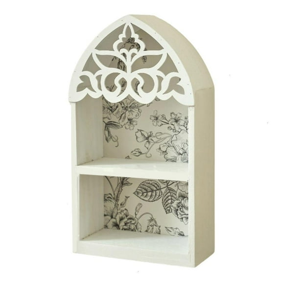 Wood Gothics Wall Shelf With Crystal Accent Intricate Four Leafs Design For Victorian Home Decoration for Friend,
