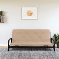 thumbnail image 3 of RealRooms Cozey Matelas Futon à Ressorts Bonnell 6 Pouces, Microfibre, Double, Beige, 3 of 8