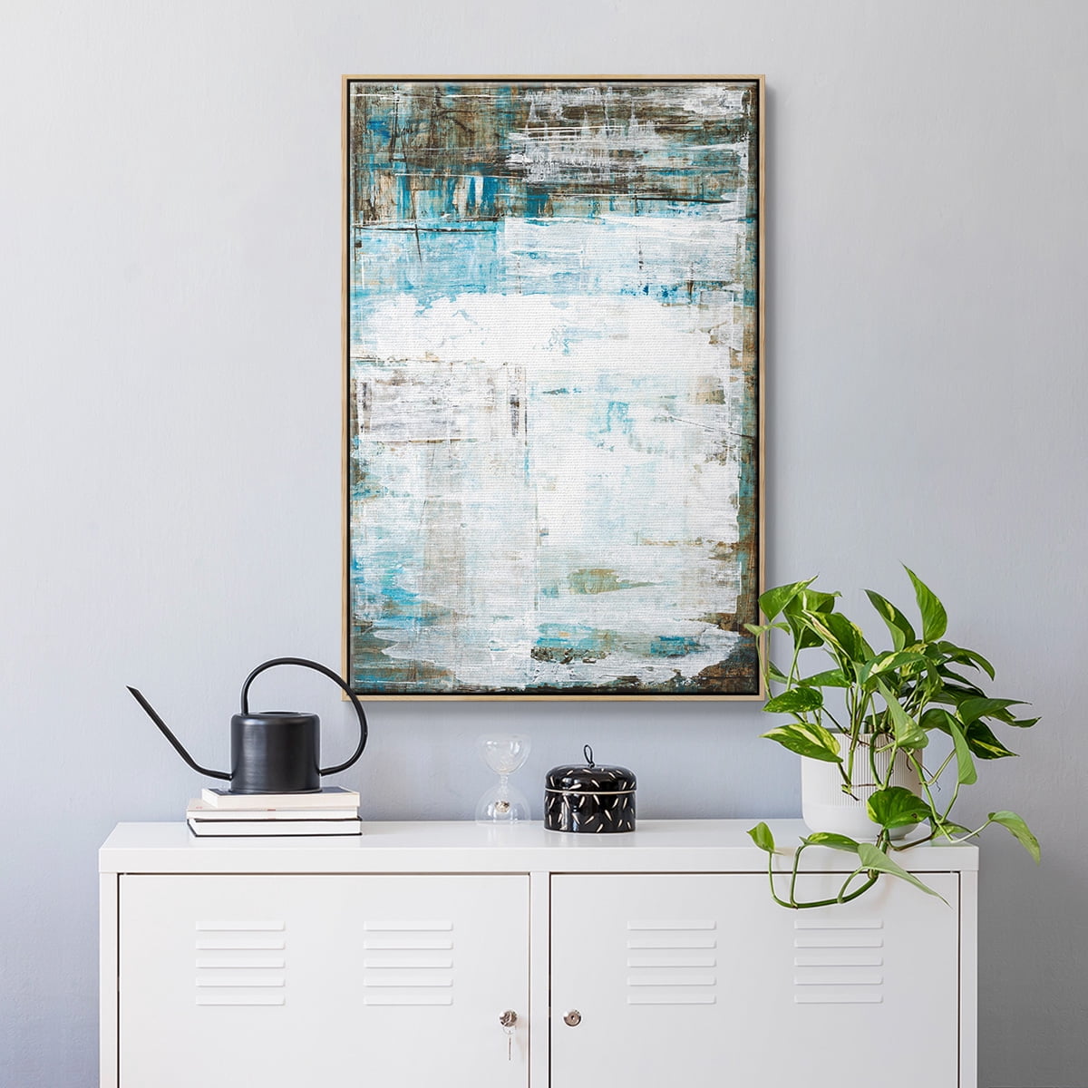 Beach Glass Framed Premium Gallery Wrapped Canvas - Ready to Hang