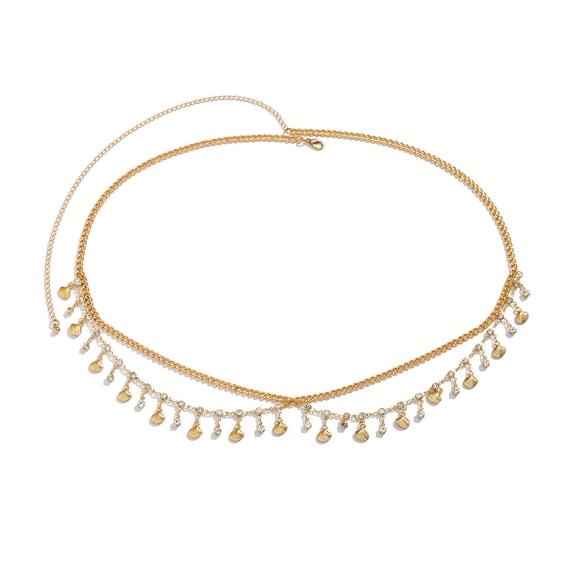 Zhuge Women’s Multilayer Metal Belly Chain, Adjustable Waist Body Jewelry for Everyday Wear, 1 Piece,B26