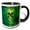 Black/White, variant on 3drose, Smoke Green Skull Surrounded by More Green Smoke, 11oz Two-tone Red Mug