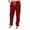 Wine, variant on Inleife Womens Summer Pants Casual Elastic Waist Women New Fashion Bandage Solid With Pockets Sweatpant Full Length Pants