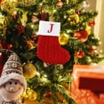 thumbnail image 3 of JeashCHAT Christmas Stockings with 26 Letter, Initial Embroidered Mini Cute Christmas Stockings Cotton Cord Knitted Family Christmas Stocking Christmas Tree Hanging Decorations, 3 of 4