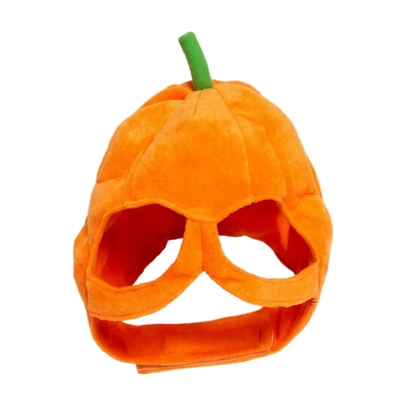 Halloween Pumpkin Dog Hat Adjustable Hook‑and‑Loop Pet Pumpkin Headgear with Eye Cutouts Fall Holiday Cosplay Costume Accessory Photo Prop,1pack