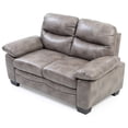 thumbnail image 3 of Contemporary Home Living Flared Padded Arm Faux Leather Straight Sofa - 59" - Gray, 3 of 4