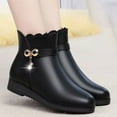 thumbnail image 6 of Bnwani Women Boots Winter Toe Zipper Flat Chunky Ankle Fleece 0 Boot Black Size 6, 6 of 8