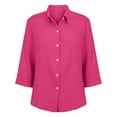 thumbnail image 5 of Black Button Down Shirt Women, Spring Casual Outing Shirts 2025 Trends Busy Mom Outfits Lightweight Stretchy Wrinkle Resistant Daily Wear Blouses Work Women Versatile Summer Pink Xl, 5 of 5