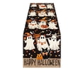 thumbnail image 2 of Halloween Table Runner, Halloween Table Decorations, Jack O Lantern Decor, Halloween Ghost Decorations, 1 Pack Linen Halloween Table Runner with Cute Ghost Black Cat Print, Heat, 2 of 8