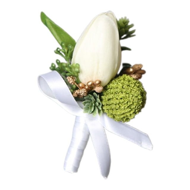 Wrist Flower Set Artificial Hand Flower And Boutonniere Set For Homecoming Graduation Prom Bridal Wedding