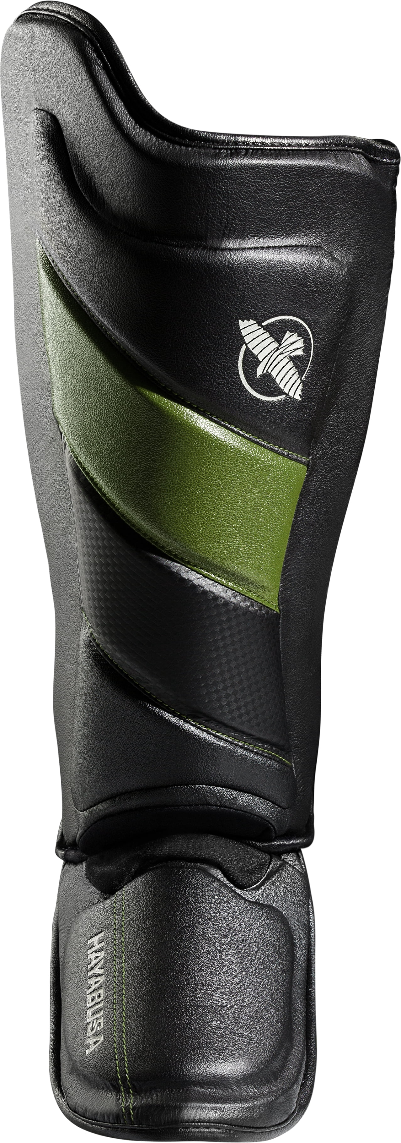 Hayabusa T3 Striking Shinguards, Black/Green Large