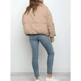 thumbnail image 6 of Women's Winter Stand Collar Zip Puffer Jacket Baggy Short Padded Down Warm Coats, 6 of 7